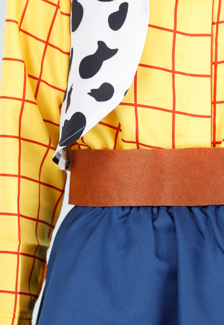 Cowgirl Kostuum met Geruite Blouse Gilet en Rode Bandana