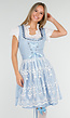Blauw Oktoberfest Jurkje met Wit Kant en Vetersluiting