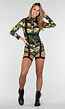 Legerkostuum Playsuit met Camouflageprint en Beenbanden