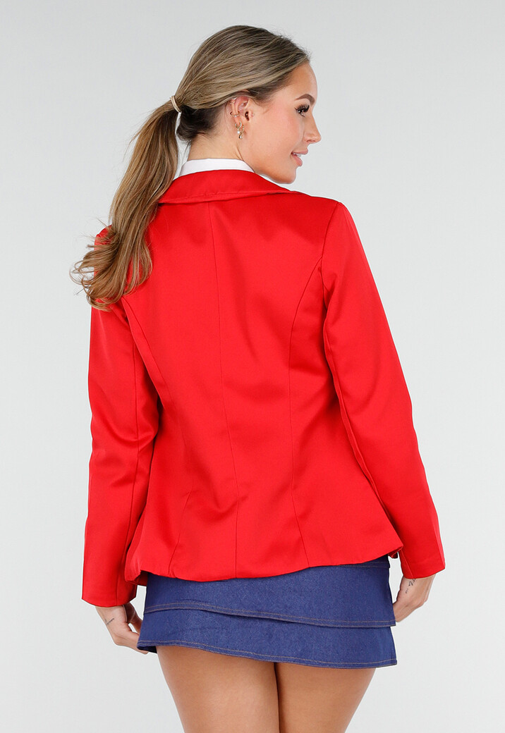 School Girl Uniform Kostuum met Rode Blazer en Stropdas