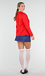 School Girl Uniform Kostuum met Rode Blazer en Stropdas