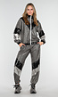 Zilver Zwart Gabber Pak met Retro Glans en Sportieve Stretch