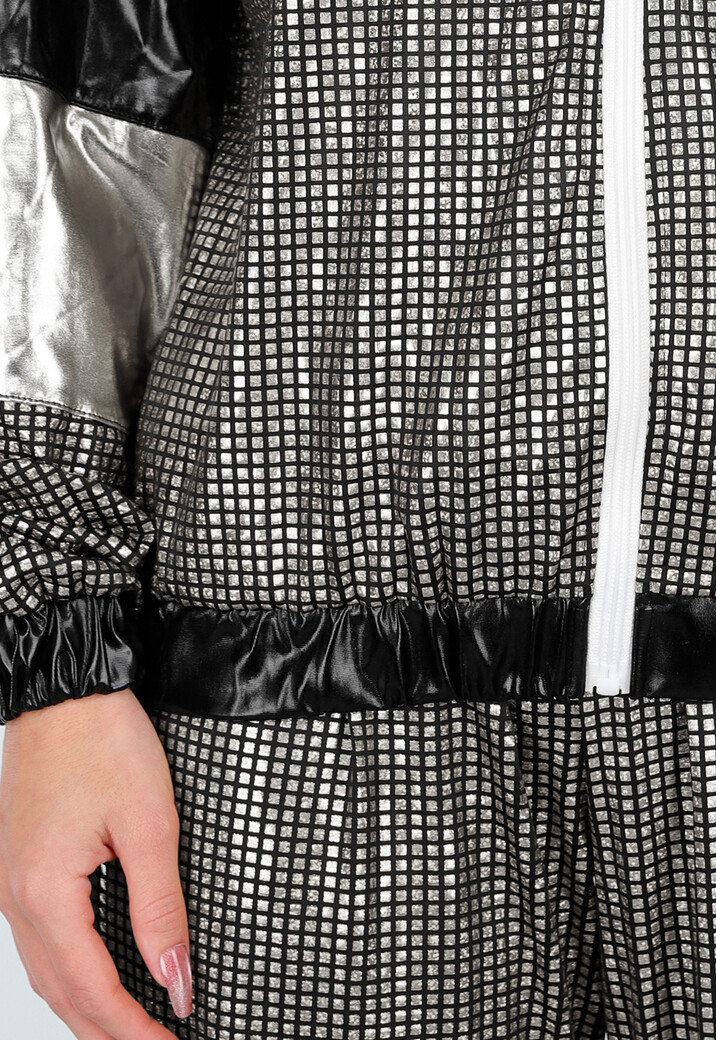 Zilver Zwart Gabber Pak met Retro Glans en Sportieve Stretch