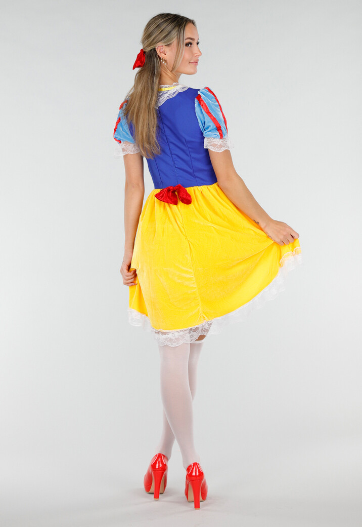 Sneeuwwitje Kostuum met Kanten Afwerking en Pofmouwen