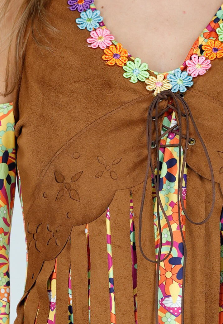 Hippie Jurk met Gilet en Hoofdband in Bloemenprint