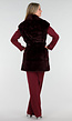 Bordeauxrode Faux Fur Bodywarmer met Ceintuur