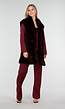 Bordeauxrode Faux Fur Bodywarmer met Ceintuur