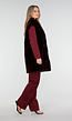 Bordeauxrode Faux Fur Bodywarmer met Ceintuur