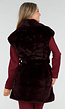 Bordeauxrode Faux Fur Bodywarmer met Ceintuur