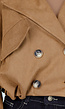 Camelkleurige Cropped Jas met Oversized Mouwen en Knopen