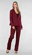 Bordeauxrode Blazer met Diepe Halslijn en Getailleerde Pasvorm