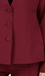 Bordeauxrode Blazer met Diepe Halslijn en Getailleerde Pasvorm