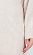 Crèmekleurige Gebreide Trui Jurk met Strik op de Rug en V-Hals