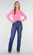 Neon Roze Body met Lange Mouwen en Stretch
