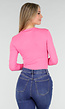 Neon Roze Body met Lange Mouwen en Stretch