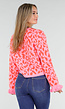 Roze Trui met Oranje Panterprint en Striksluiting