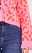 Roze Trui met Oranje Panterprint en Striksluiting