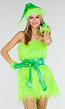 Groen Grinch Kostuum van Fluffy Stof met Ceintuur