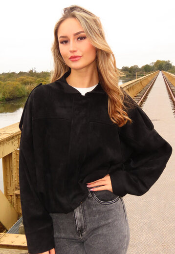 Zwarte Suèdelook Jasje