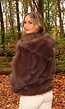 Bruine Faux Fur Jas met Capuchon