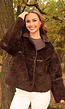 Donkerbruine Teddy Jas met Knoopsluiting