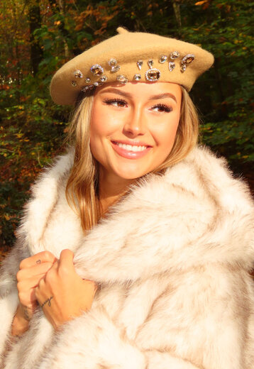 Baret met Glitter Stenen