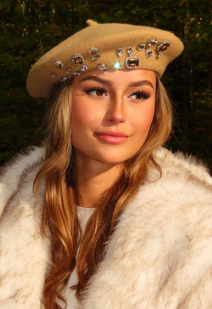 Baret met Glitter Stenen