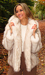 Beige Faux Fur Jas met Capuchon