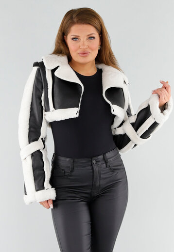 Zwart Wit Cropped Jasje