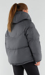 Donkergrijze Pufferjas met Capuchon