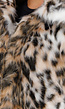 Faux Fur Jas met Luipaardprint en Kraag