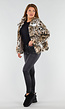 Faux Fur Jas met Luipaardprint en Kraag