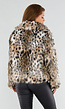 Faux Fur Jas met Luipaardprint en Kraag