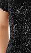 Zwarte Pailletten Jurk met Korte Mouwen