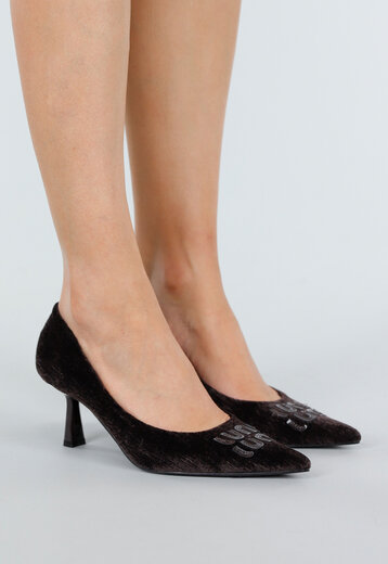 Bruine Fluwelen Hakken