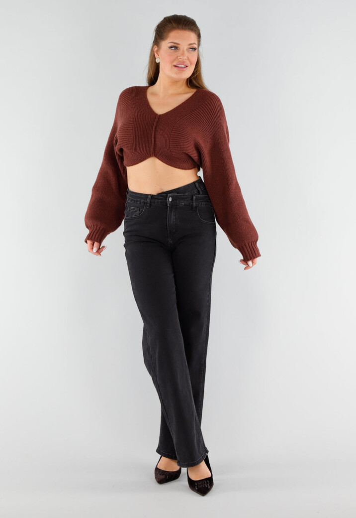 Donkerbruine Pumps met Fluwelen Structuur