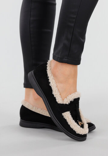 Zwarte Teddy Loafers
