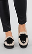 Zwarte Teddy Loafers en Goudkleurig Detail
