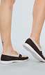 Donkerbruine Teddy Loafers met Goudkleurig Detail
