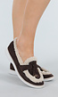 Donkerbruine Teddy Loafers met Goudkleurig Detail