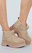 Beige Gevoerde Warme Boots met Teddy Binnenkant