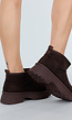 Donkerbruine Suède-look Snowboots met Platte Plateauzool
