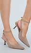 Beige Suede Pumps met Enkelbandje