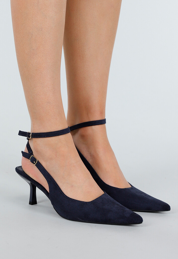 Navy  Pumps met Enkelbandje en Puntneus