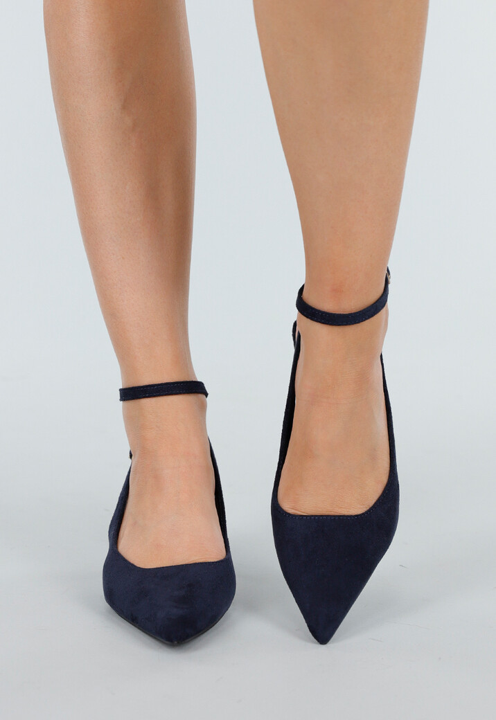 Navy  Pumps met Enkelbandje en Puntneus