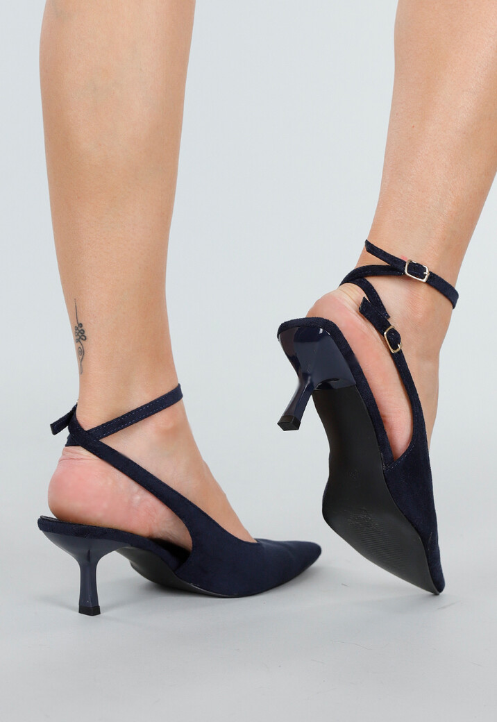 Navy  Pumps met Enkelbandje en Puntneus