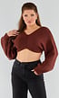 Donkerbruine Cropped Trui