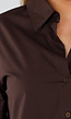 Donkerbruine Blouse met Lange Mouwen en Knoopsluiting