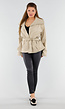 Beige Oversized Jas met Ceintuur en Brede Kraag