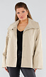 Beige Oversized Jas met Ceintuur en Brede Kraag